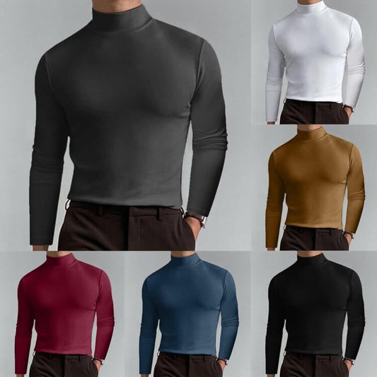 ⏳Time-Limited Special⏰Mens High Neck Slim Fit Long Sleeve T-shirt