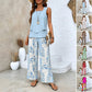 🔥 Hot Sale 50% OFF🌺Women's Trendy Print 2 Piece Outfits Sleeveless Top & Pants
