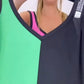 🌸Spring Specials💐 V-Neck Color Blocked Sleeveless Knit Dress