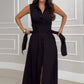 🌸Seasonal dress 50% OFF🌸Women's Sleeveless Shirt Maxi Dress with Waist Tie