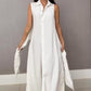 🌸Seasonal dress 50% OFF🌸Women's Sleeveless Shirt Maxi Dress with Waist Tie