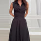 🌸Seasonal dress 50% OFF🌸Women's Sleeveless Shirt Maxi Dress with Waist Tie