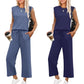 💕2025 Hot Sale 50% OFF🔥2025 New Women's  Sleeveless Top & Wide-Leg Pants 2-Piece Set