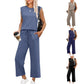💕2025 Hot Sale 50% OFF🔥2025 New Women's  Sleeveless Top & Wide-Leg Pants 2-Piece Set