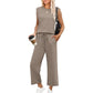 💕2025 Hot Sale 50% OFF🔥2025 New Women's  Sleeveless Top & Wide-Leg Pants 2-Piece Set
