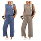 💕2025 Hot Sale 50% OFF🔥2025 New Women's  Sleeveless Top & Wide-Leg Pants 2-Piece Set