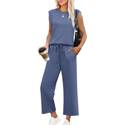 💕2025 Hot Sale 50% OFF🔥2025 New Women's  Sleeveless Top & Wide-Leg Pants 2-Piece Set
