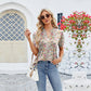 🔥HOT SALE 50% OFF🔥 V-Neck Floral Print Ruffled Short Sleeve T-Shirt