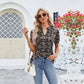 🔥HOT SALE 50% OFF🔥 V-Neck Floral Print Ruffled Short Sleeve T-Shirt