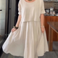 Women's Round Neck Loose Top & Long Skirt Set