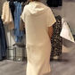 🎁2026 New Arrivals 50% OFF💥Women’s Solid Short-Sleeve Hooded Long Dress💐
