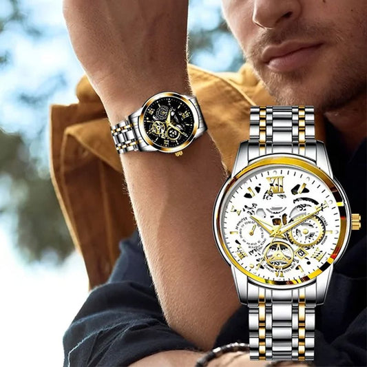🔥2025 HOT SALE🔥Men's Waterproof Roman Skeleton Automatic Mechanical Watch