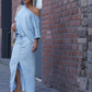 💜LAST DAY PROMOTION - 50%OFF💜Women's Diagonal Shoulder Top with Split Denim Long Skirt