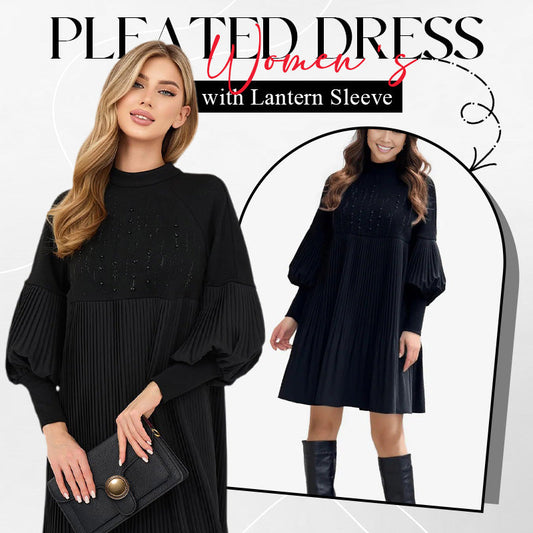 🎁Hot Sale 50% OFF⏳Women's Elegant Lantern Sleeve Pleated Dress