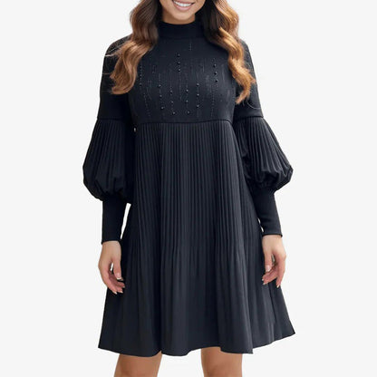 🎁Hot Sale 50% OFF⏳Women's Elegant Lantern Sleeve Pleated Dress