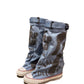 🎁Hot Sale 50% OFF⏳Women's Retro Flat Slouch Mid-Calf Canvas Boots