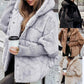 🎁Hot Sale 50% OFF⏳Women’s Oversized Hooded Patchwork Puffer Coat