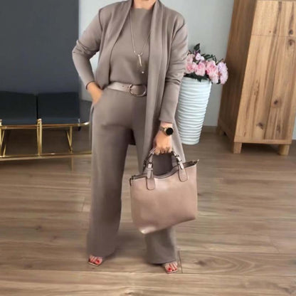 ⏳Time-Limited Special⏰Elegant 3-piece set including long cardigan, top and pants💞Free shipping