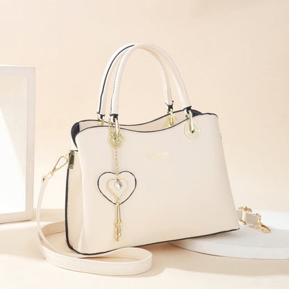 🎁2026 New Arrivals 50% OFF💥Elegant Heart Charm Tote Bag | Soft Faux Leather Crossbody with Adjustable Strap | Spacious Women's Shoulder Handbag💖