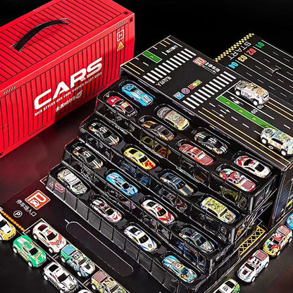 🎅 Christmas Promotion  55% OFF 🎁 48 Mini Pull-Back Cars with Built-In Garage Set