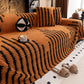 🎁2026 New Arrivals 50% OFF💥Soft Plush Non‑Slip Couch Cover‑Thick Striped Sofa Throw Cover, Cozy Winter‑Friendly Furniture Protector for Living Room, Anti‑Slip Universal Sofa Slipcover