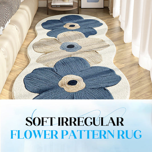 Soft Irregular Flower Pattern Rug