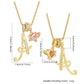 Initial Letter Necklace with Pink Heart Charm