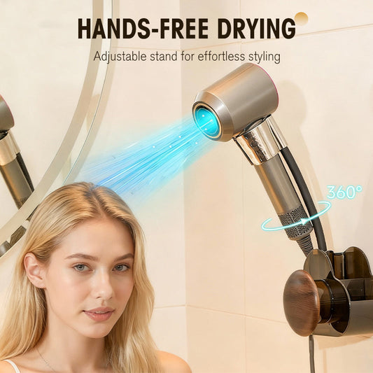 No-Drill Hair Dryer Holder with Suction Cup