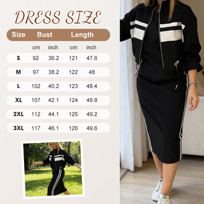 ⏳Time-Limited Special⏰Women's Stand Collar Jacket & Dress Set