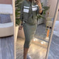 ⏳Time-Limited Special⏰Women's Stand Collar Jacket & Dress Set
