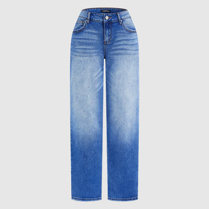 🔥 49% OFF! ⏰ Effortless Chic Relaxed Fit Wide-Leg Jeans – Gradient Wash, Premium Denim & All-Day Comfort 👖✨
