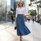 🎁2026 New Arrivals 50% OFF💥Women's High-Waist A-Line Denim Maxi Skirt