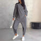 ✨🔥Women Long-Sleeve Irregular Hem Sweatshirts & Pants Set💞