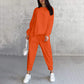 ✨🔥Women Long-Sleeve Irregular Hem Sweatshirts & Pants Set💞