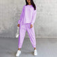 ✨🔥Women Long-Sleeve Irregular Hem Sweatshirts & Pants Set💞