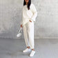 ✨🔥Women Long-Sleeve Irregular Hem Sweatshirts & Pants Set💞