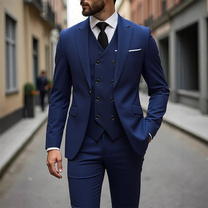 📢📢60%  OFF !! ⏰Men's Slim-Fit 3-Piece Suit Set🕴️