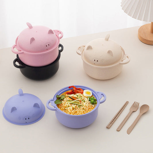 🔥While Supplies Last 50% OFF!🎉 1300ml Instant Noodle Bowl Set with Lid & Cutlery