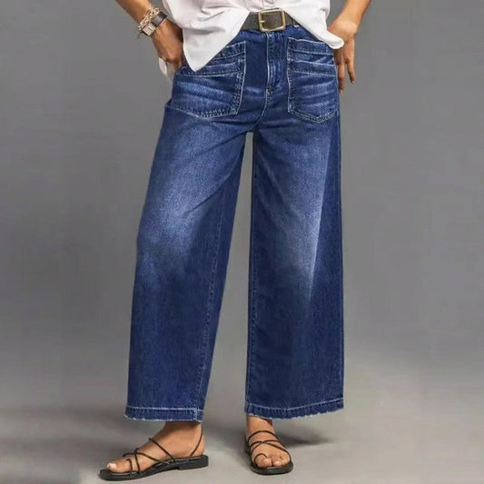 👖60% OFF NOW! ✨ Women's Casual High-Rise Wide-Leg Jeans – Tummy Control, Elongated Silhouette & All-Day Comfort 💙