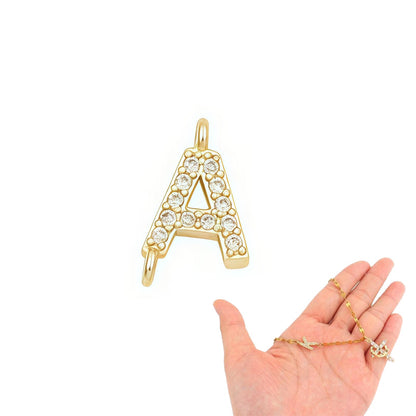 Dainty Petal Chain Necklace with Initial Charm