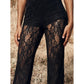 Elegant Lace Flare Pants with High-Waisted Design