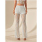 Elegant Lace Flare Pants with High-Waisted Design