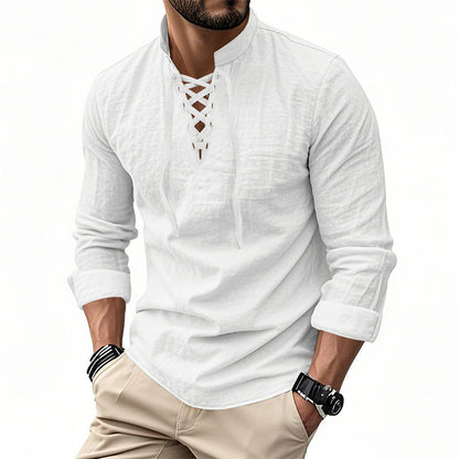 ⏳Time-Limited Special⏰Plain Linen-Cotton Blend Shirt for Men – Breathable & Lightweight, Relaxed Fit & Versatile Style 🌿
