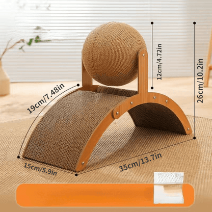 🐱 54% OFF NOW! 💖 Natural Sisal Cat Scratching Ball With Cardboard Pad – Satisfies Scratching, Durable Sisal & Protects Furniture 🧶