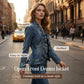 🧥 50% OFF NOW! 🌸 Women's Ruffle Trim Open-Front Denim Jacket – Lightweight, feminine & versatile – chic for any outfit 👗