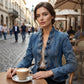 🧥 50% OFF NOW! 🌸 Women's Ruffle Trim Open-Front Denim Jacket – Lightweight, feminine & versatile – chic for any outfit 👗