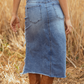 🎁2026 New Arrivals 50% OFF💥Women's High-Waist Ripped Denim Midi Skirt – Asymmetrical Hem, Distressed Details & Flattering Fit 👖✨