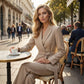 🎁New arrival 50% OFF💥Women's Elegant Tie-Waist Blazer and Wide-Leg Pants Suit Set