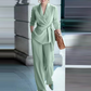 🎁New arrival 50% OFF💥Women's Elegant Tie-Waist Blazer and Wide-Leg Pants Suit Set