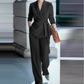 🎁New arrival 50% OFF💥Women's Elegant Tie-Waist Blazer and Wide-Leg Pants Suit Set